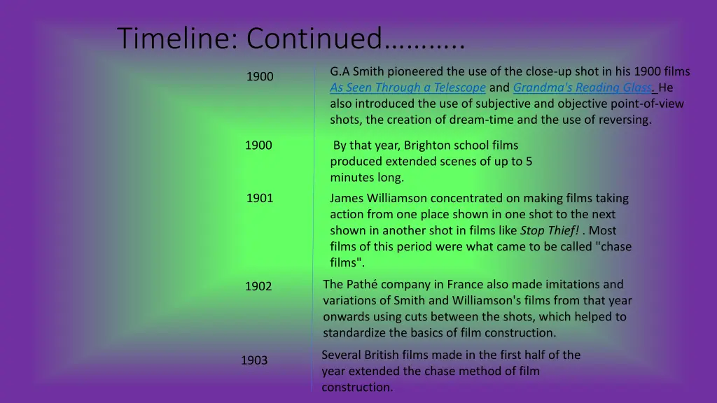 timeline continued