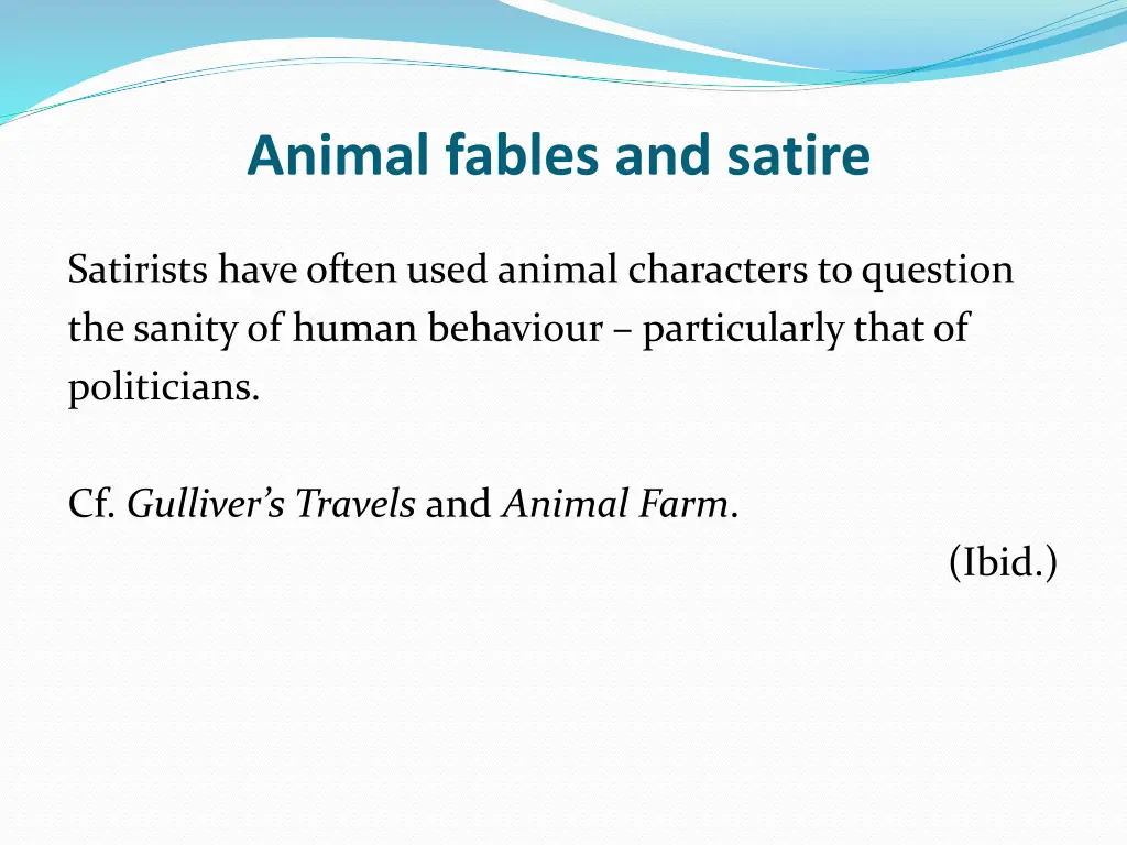 animal fables and satire 2