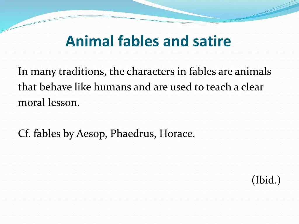 animal fables and satire