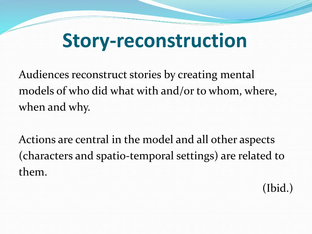 story reconstruction 1