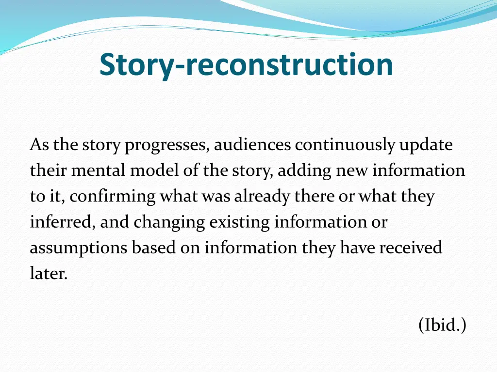 story reconstruction 2