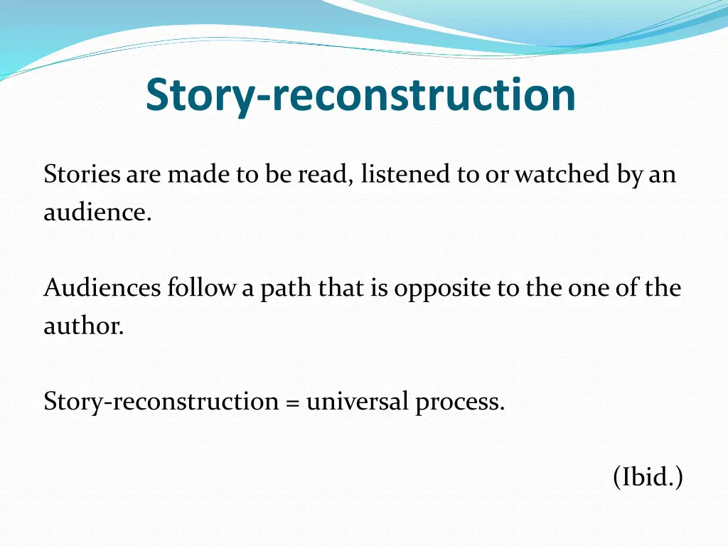 story reconstruction
