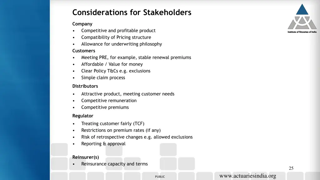 considerations for stakeholders