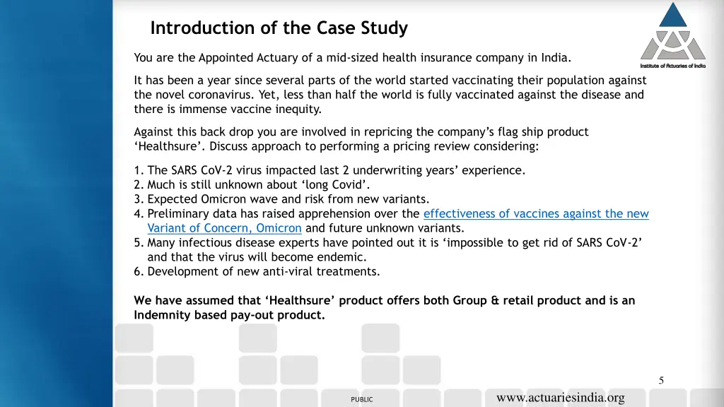 introduction of the case study