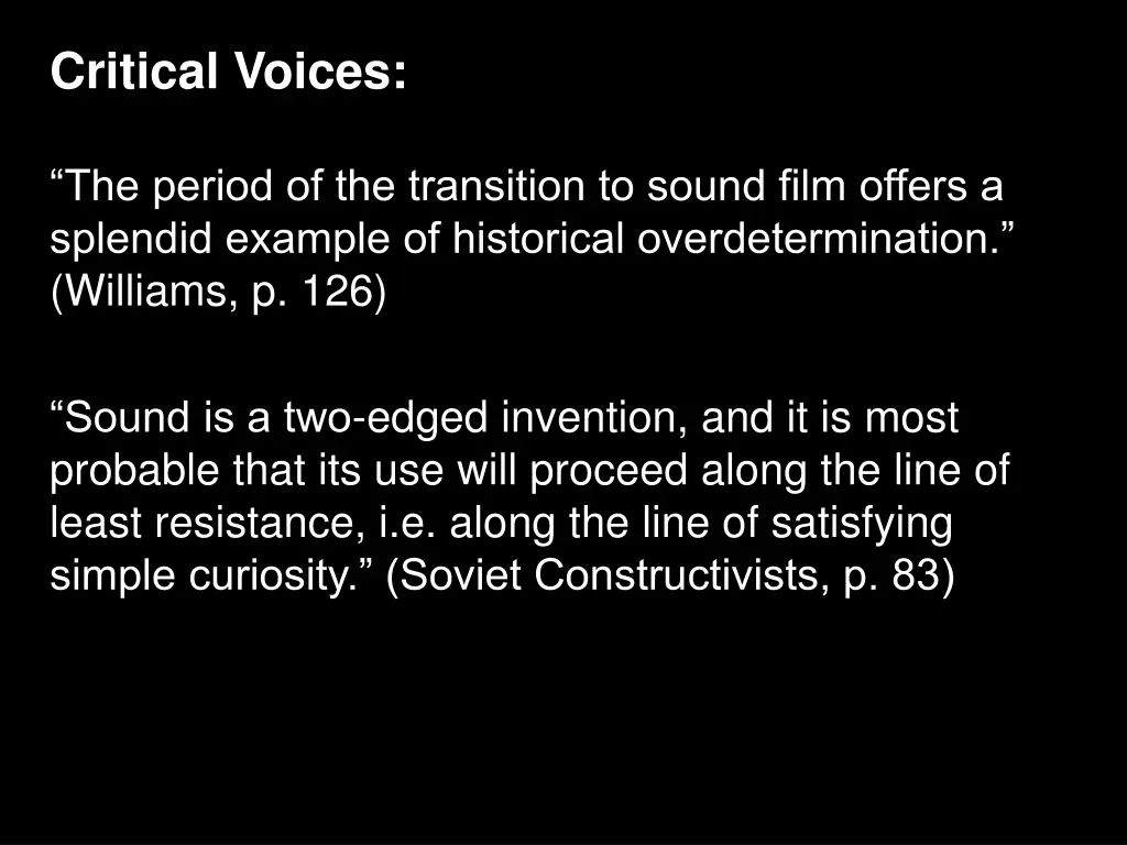 critical voices