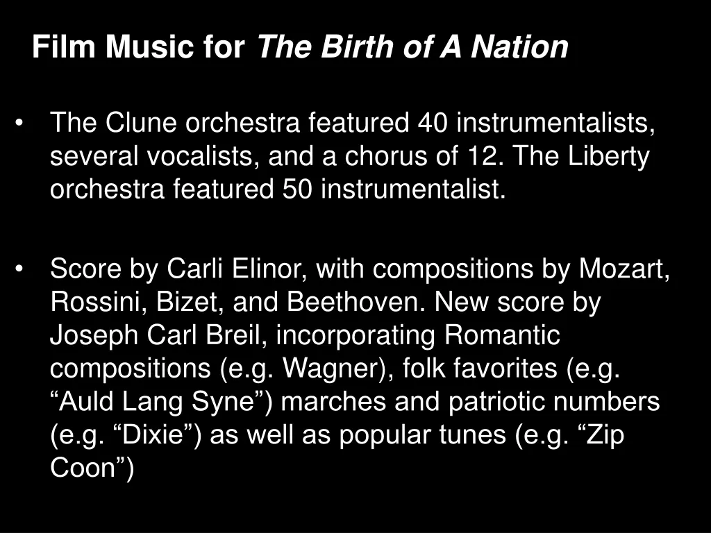 film music for the birth of a nation