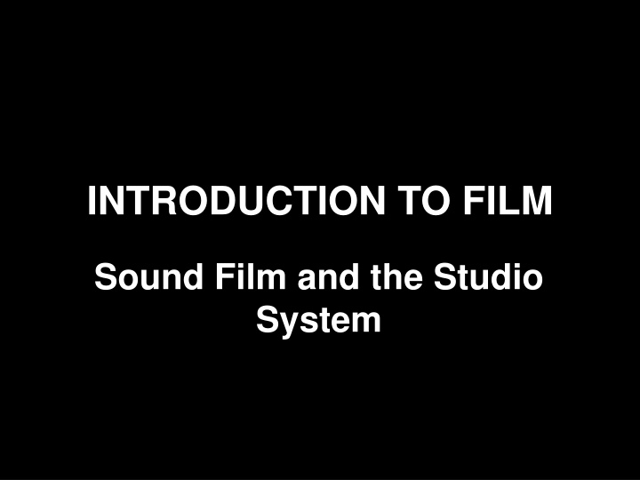 introduction to film