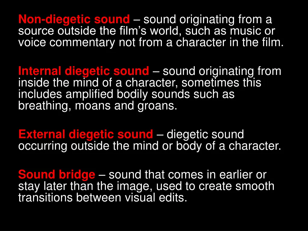 non diegetic sound sound originating from