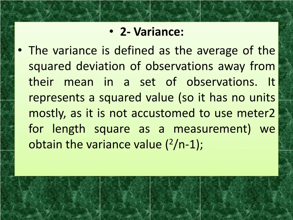 2 variance