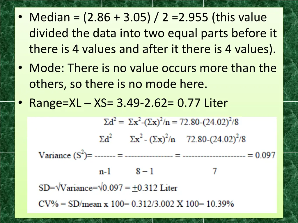 median 2 86 3 05 2 2 955 this value divided