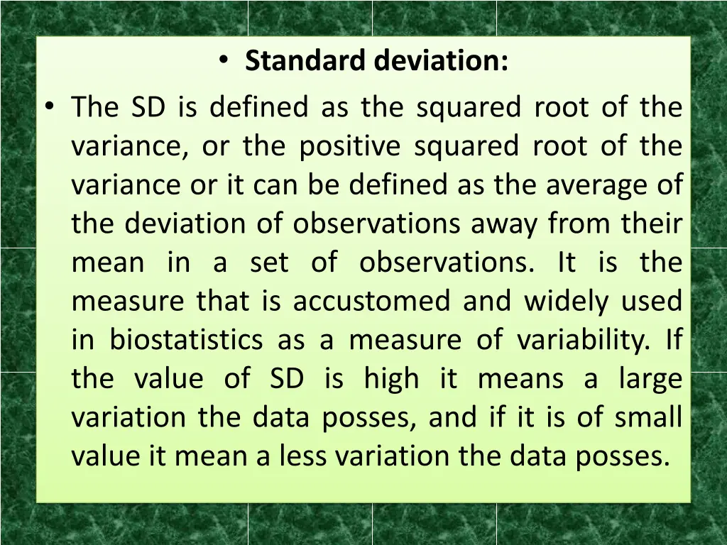standard deviation