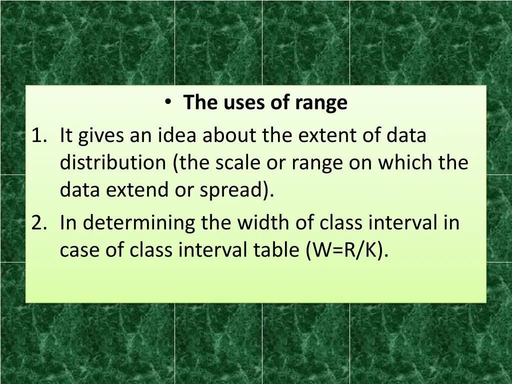 the uses of range