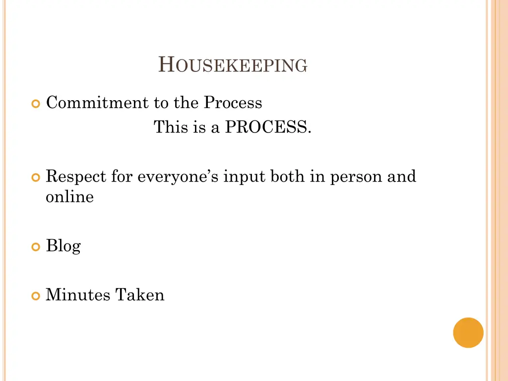 h ousekeeping