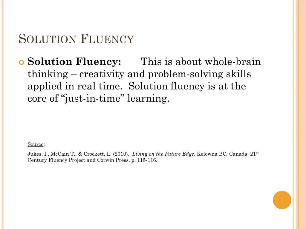 s olution f luency