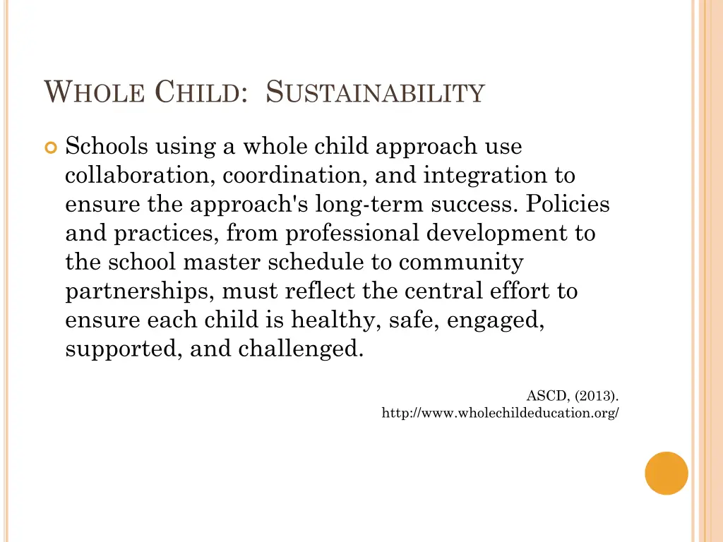 w hole c hild s ustainability