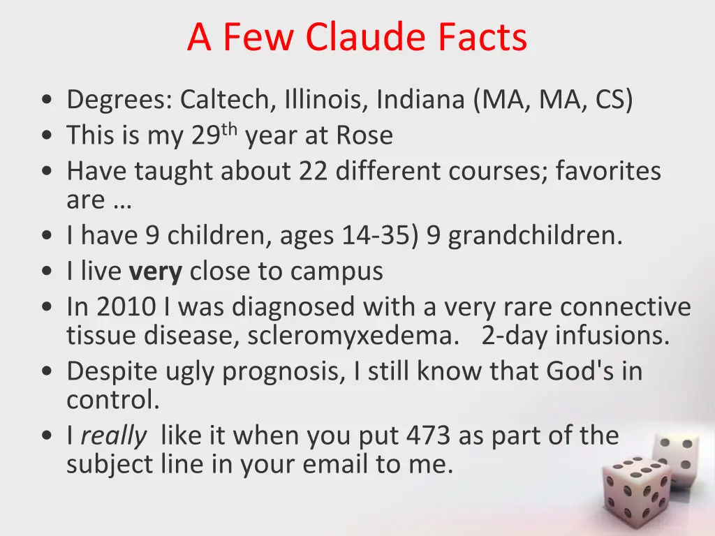 a few claude facts
