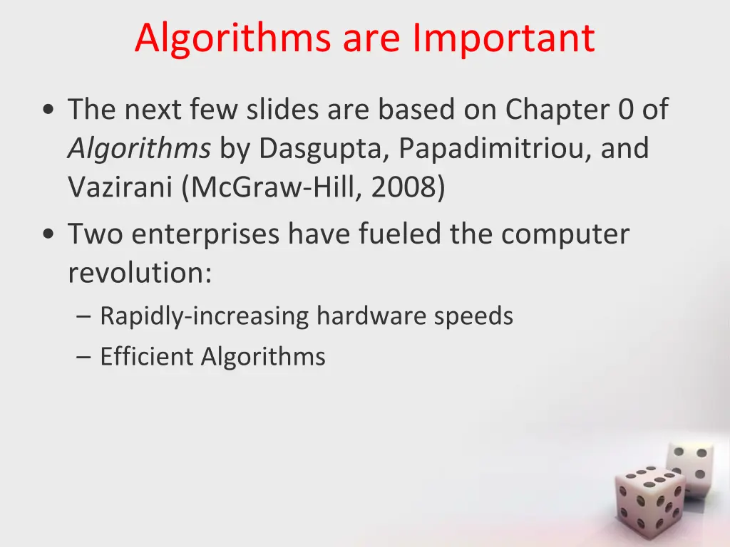 algorithms are important