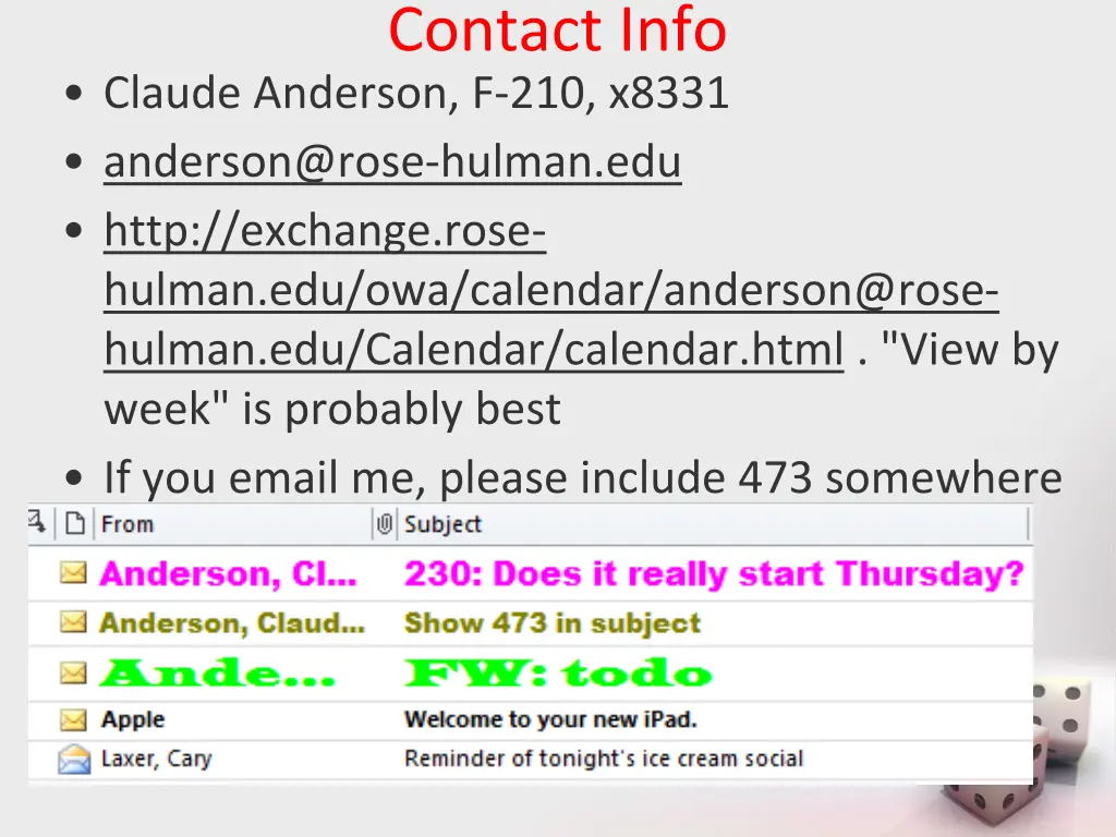contact info