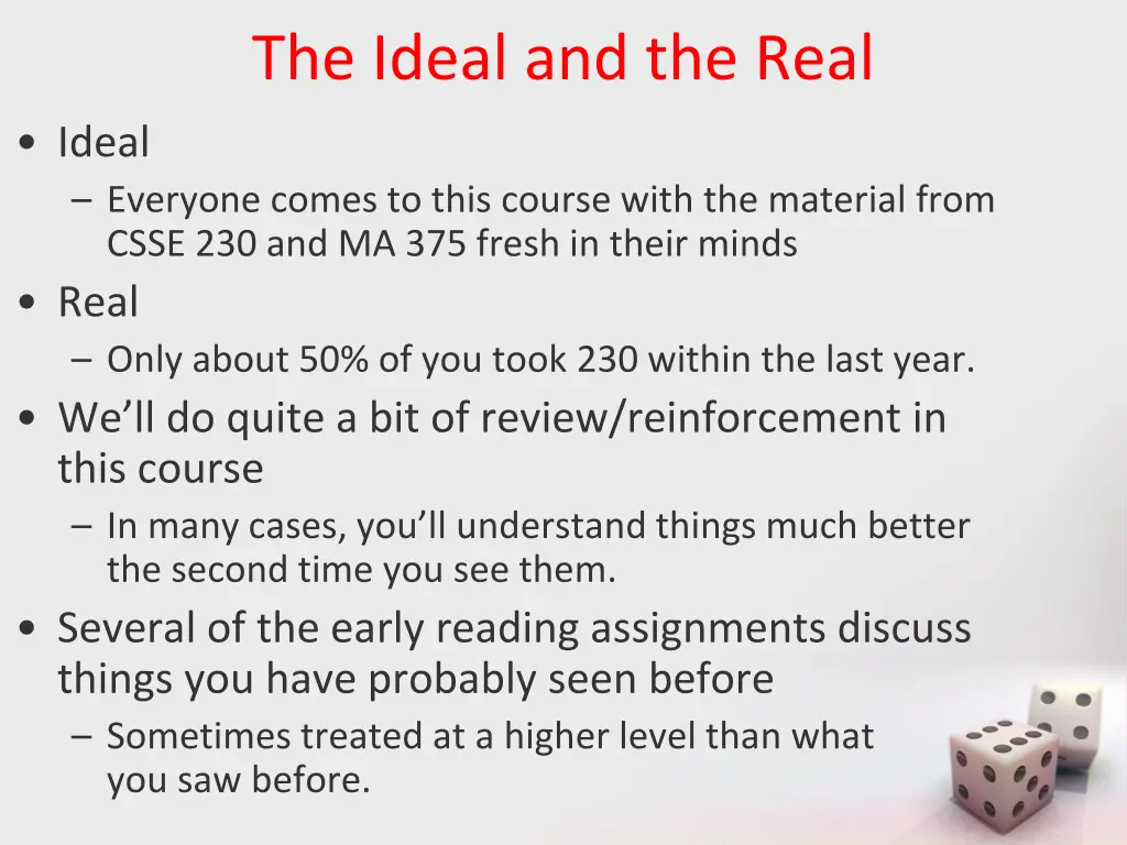 the ideal and the real
