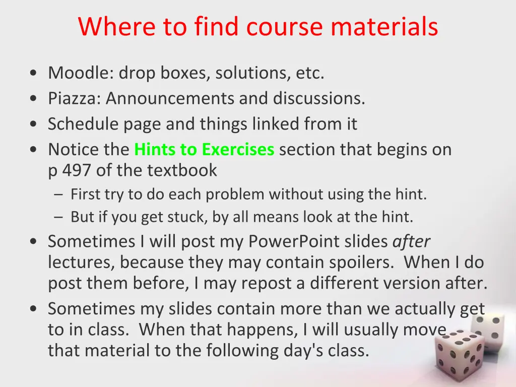 where to find course materials