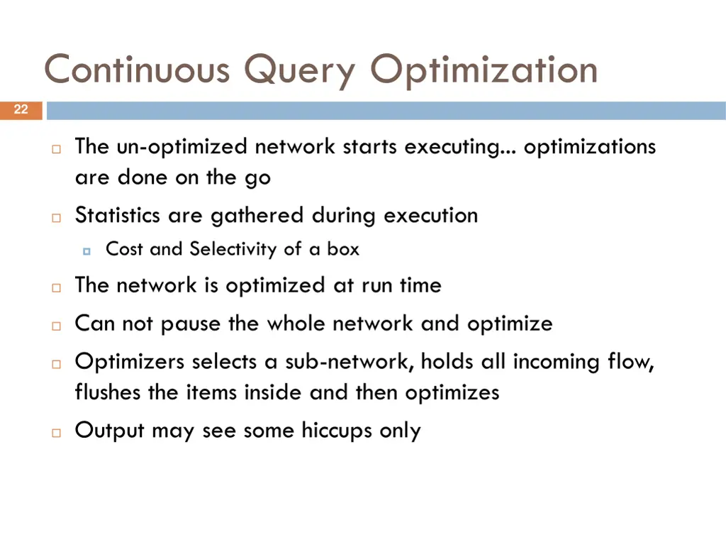 continuous query optimization
