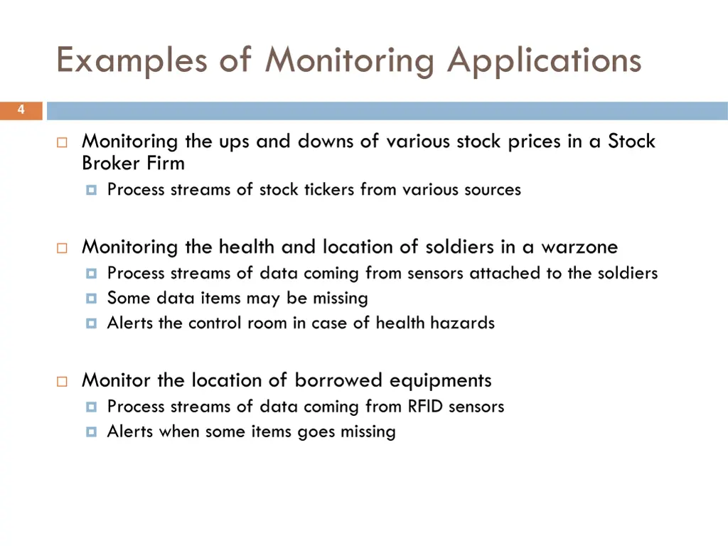 examples of monitoring applications