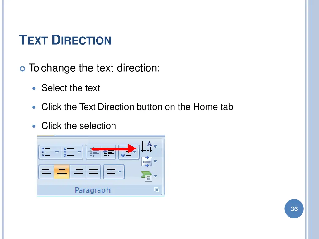 t ext d irection