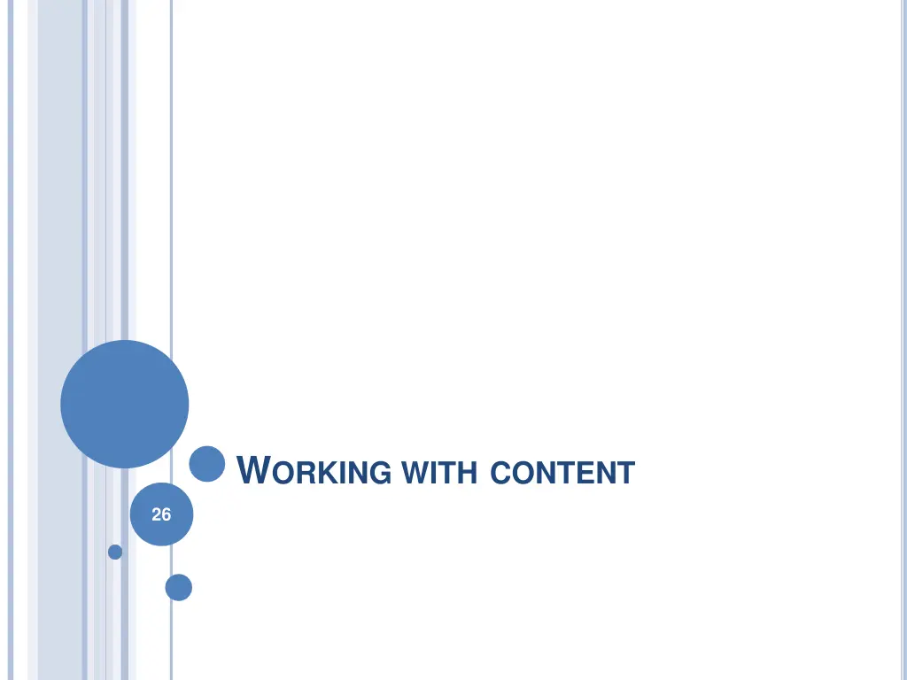 w orking with content