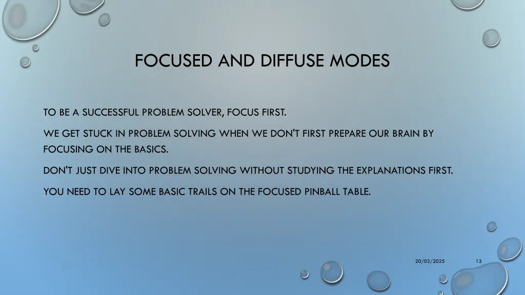 focused and diffuse modes 1