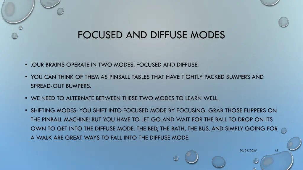 focused and diffuse modes