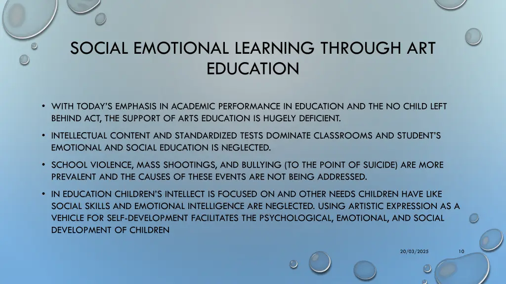 social emotional learning through art education