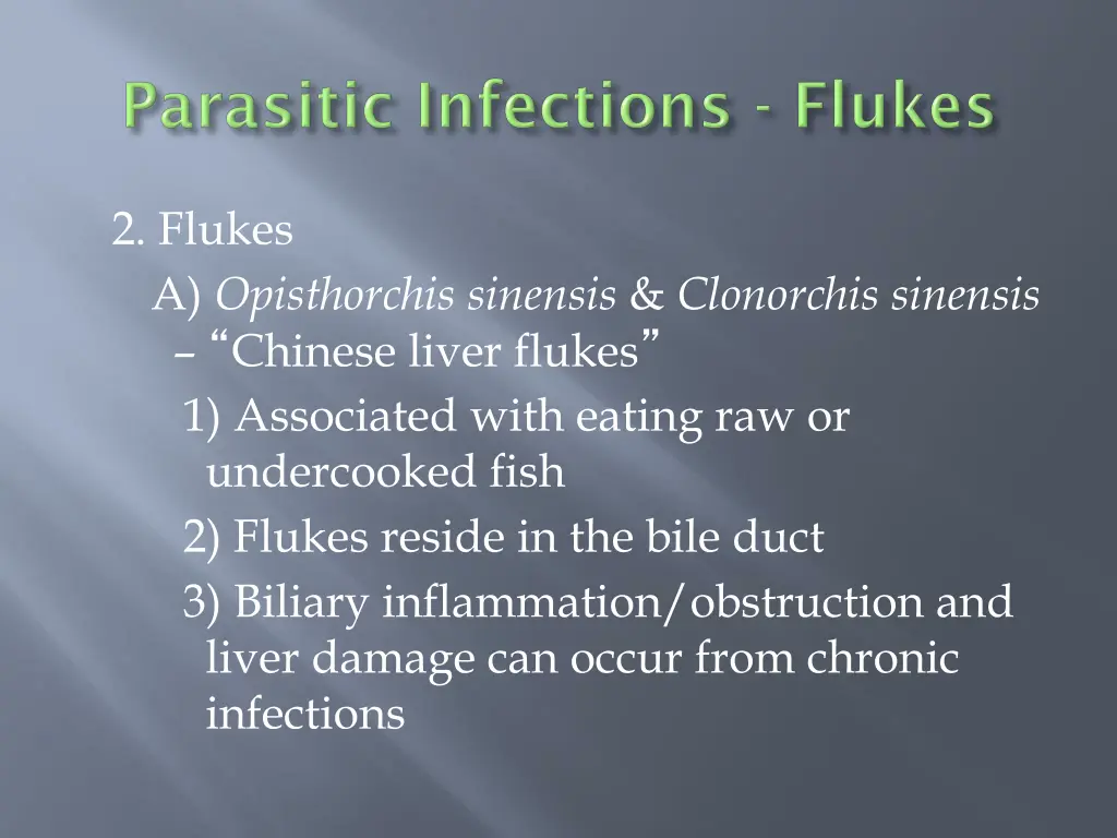 2 flukes a opisthorchis sinensis clonorchis