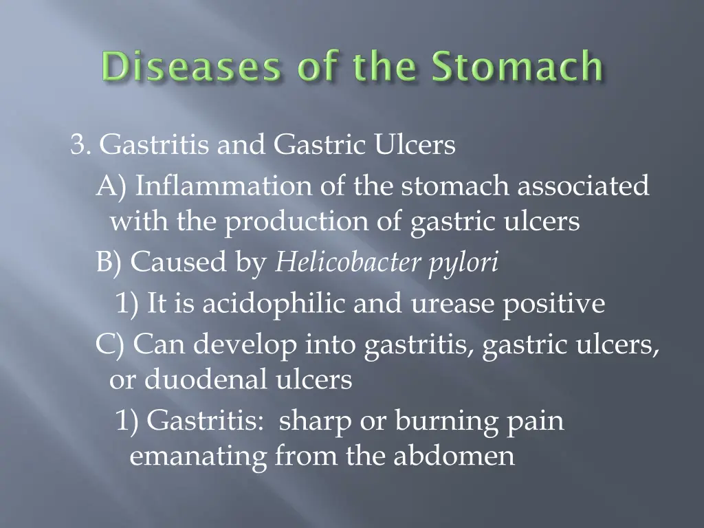 3 gastritis and gastric ulcers a inflammation