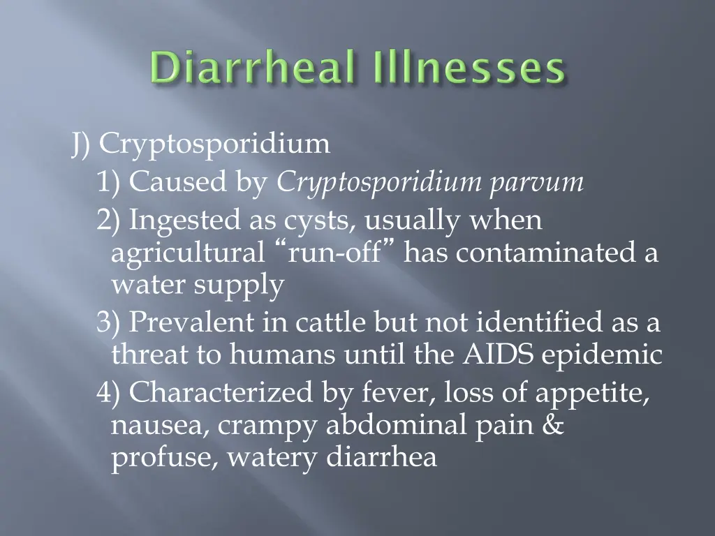 j cryptosporidium 1 caused by cryptosporidium