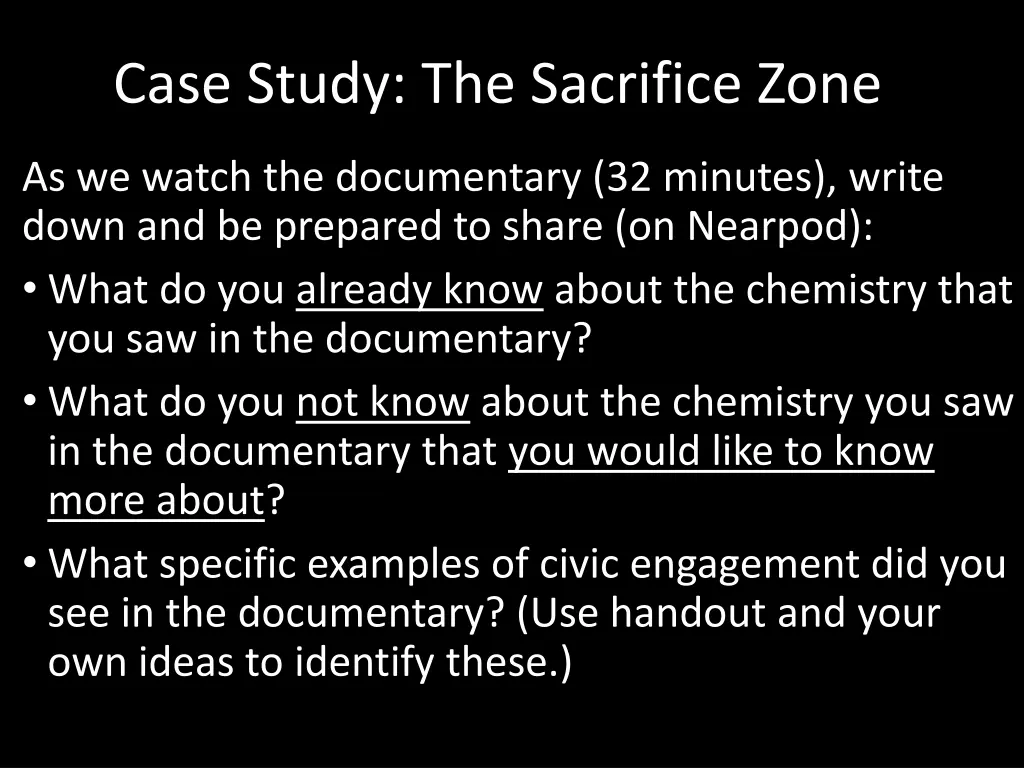 case study the sacrifice zone