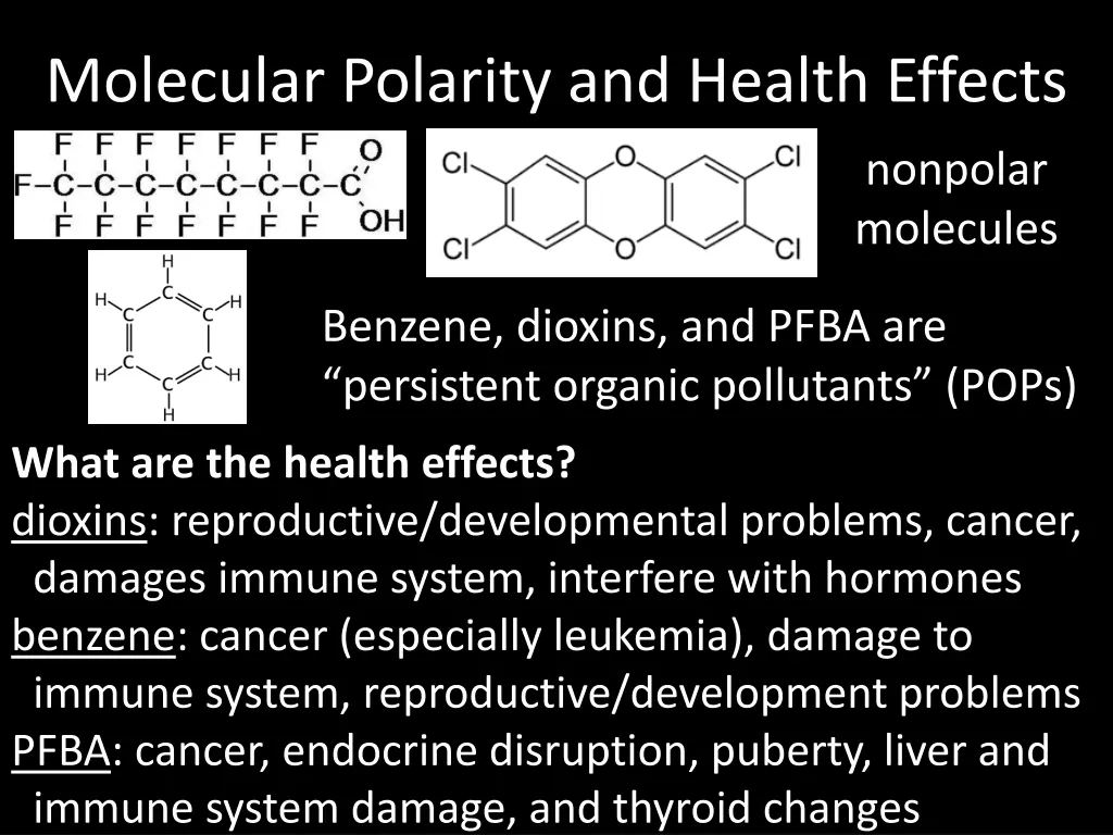 molecular polarity and health effects 3