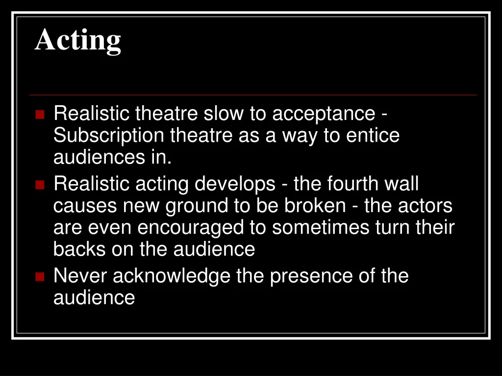 acting