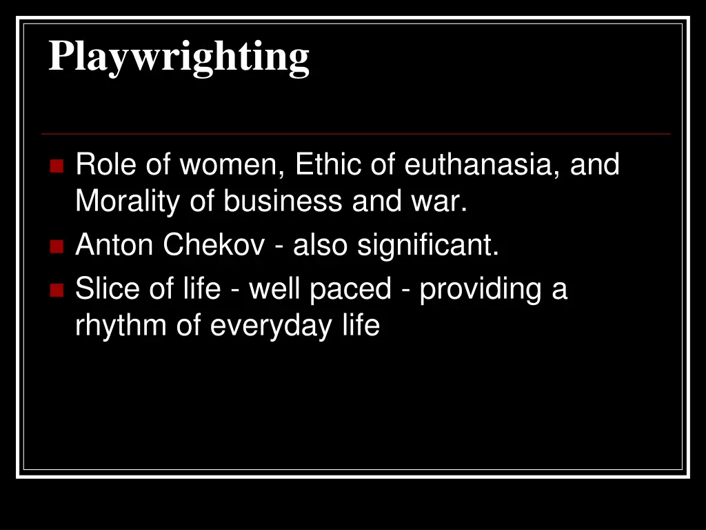 playwrighting 1