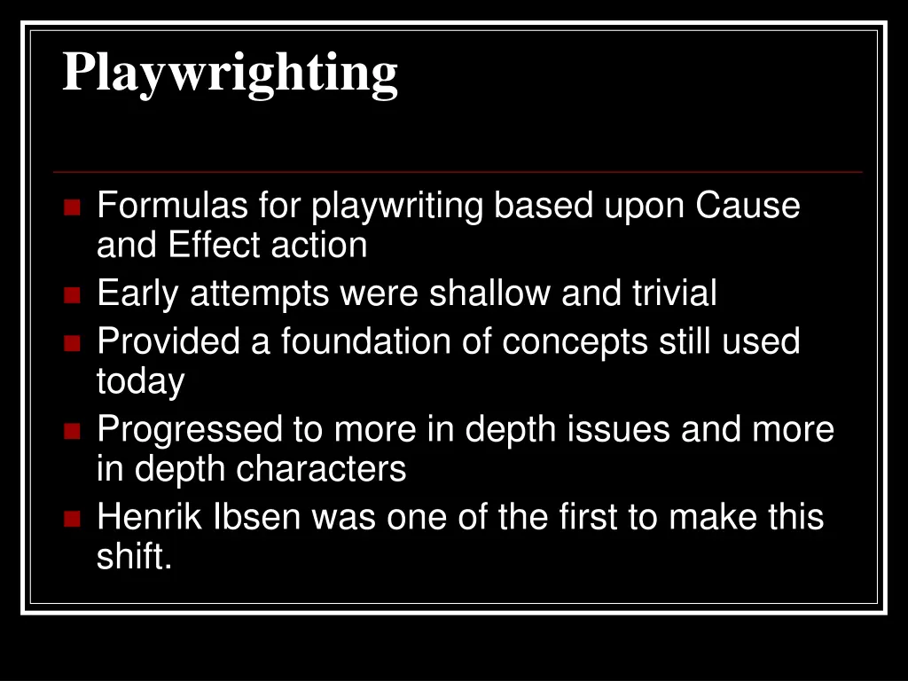 playwrighting