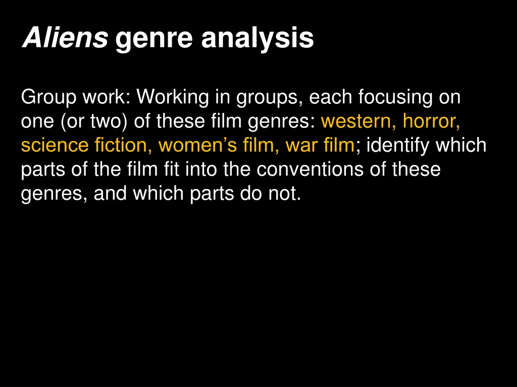 aliens genre analysis 1