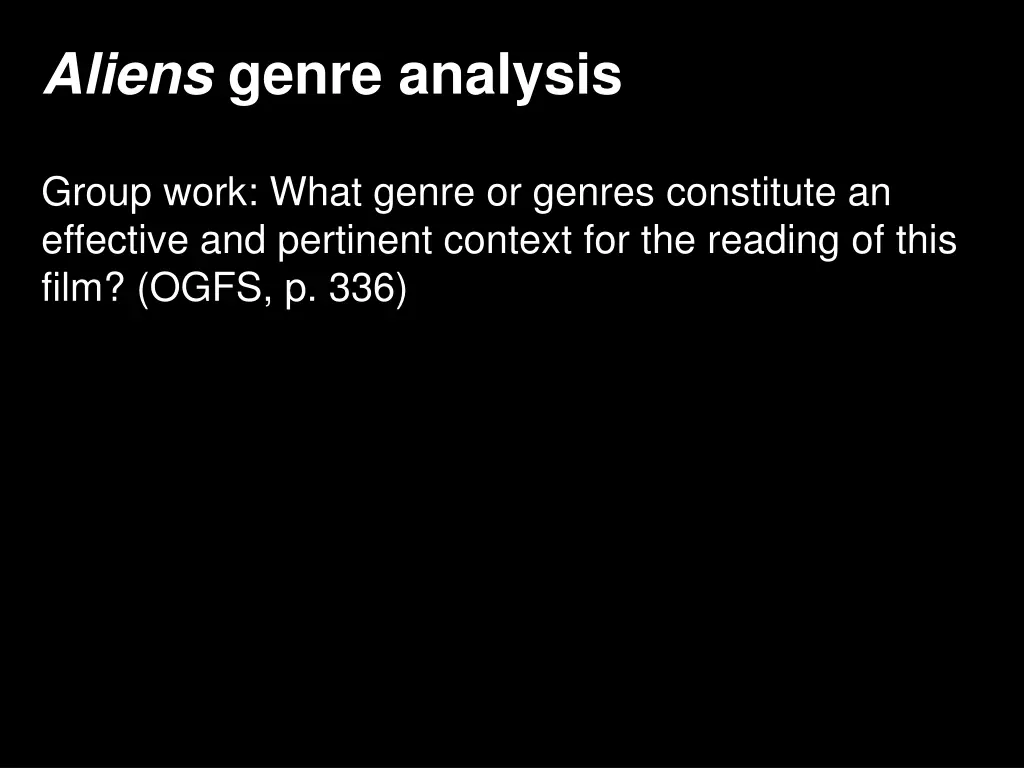 aliens genre analysis 2
