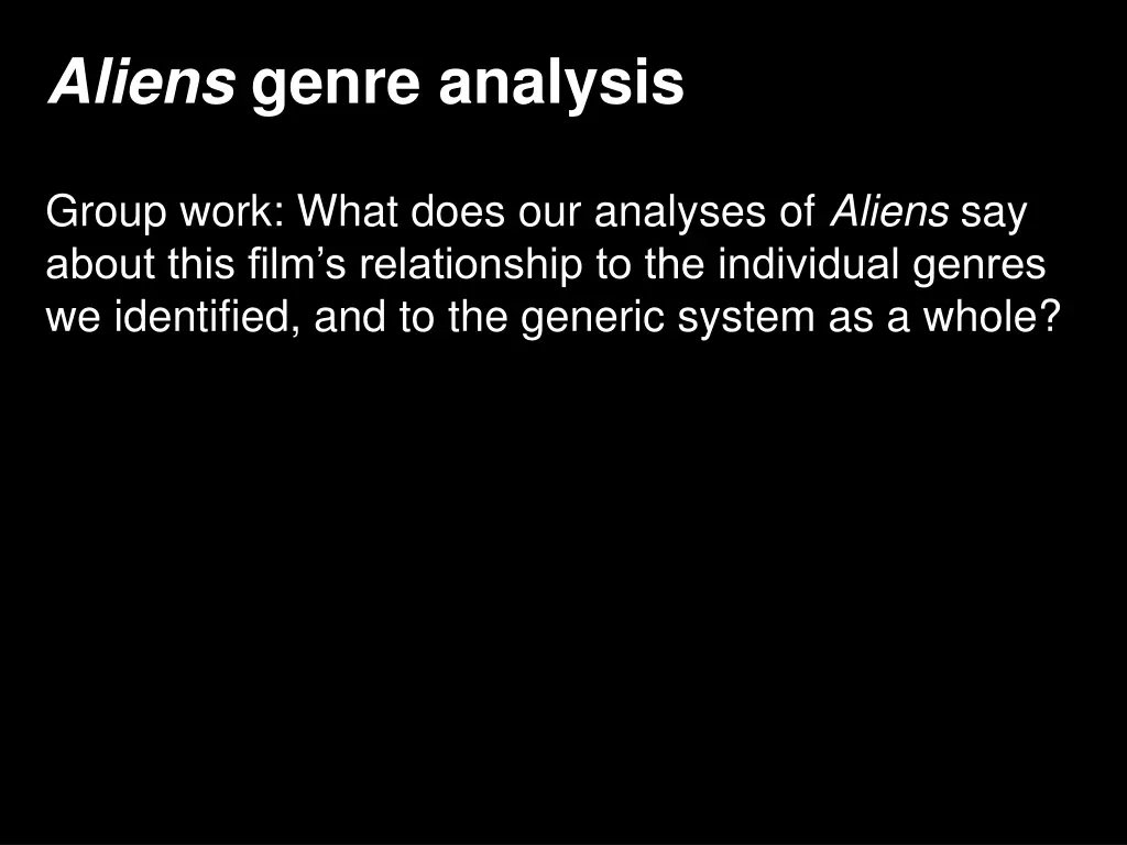 aliens genre analysis 3