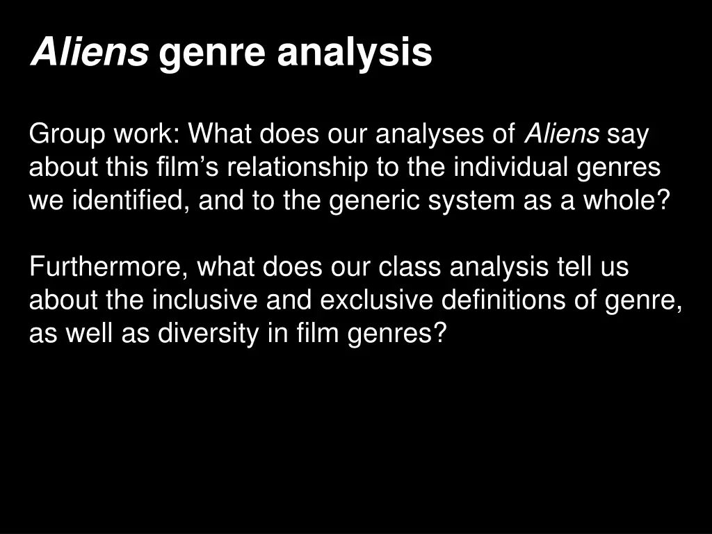 aliens genre analysis 4