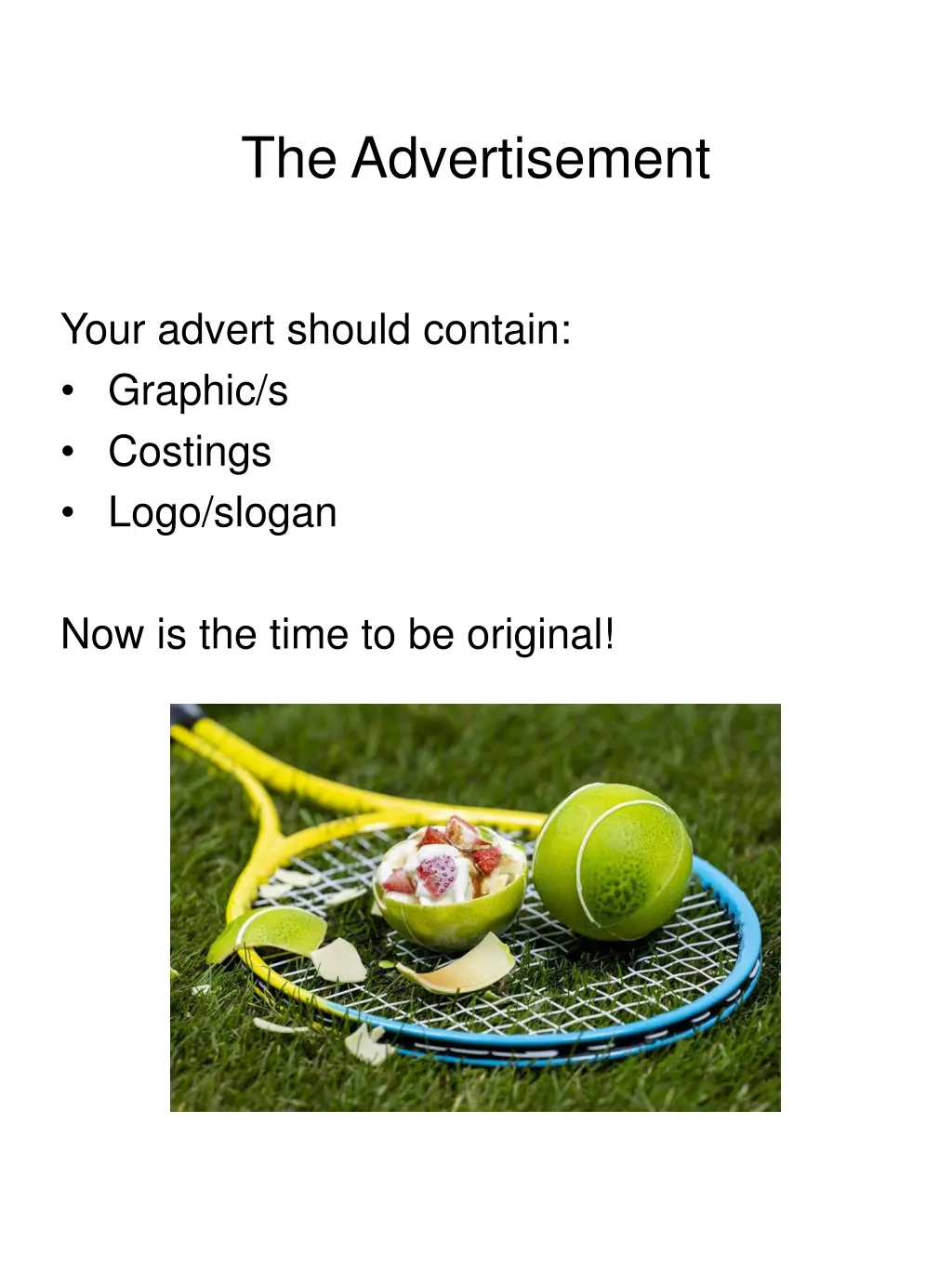 the advertisement
