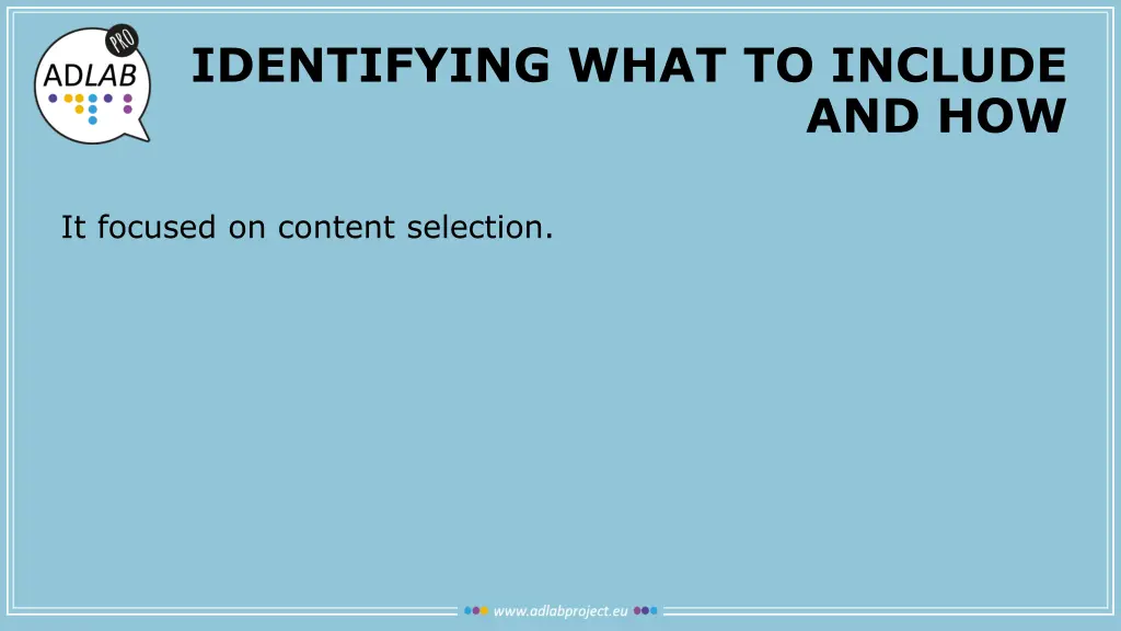 identifying what to include 1