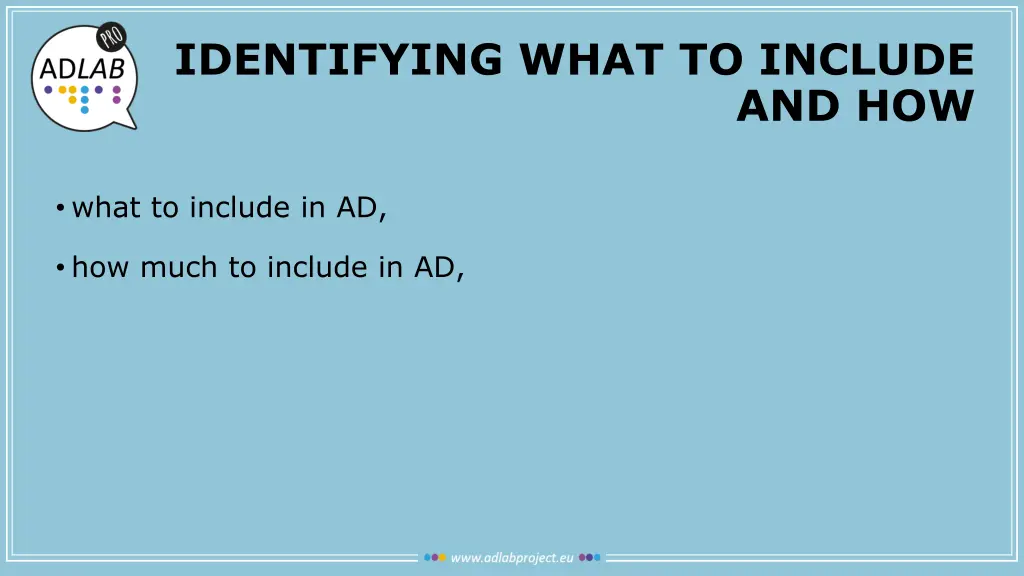 identifying what to include 2