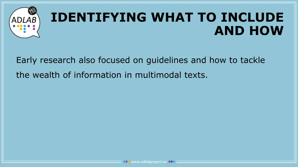 identifying what to include