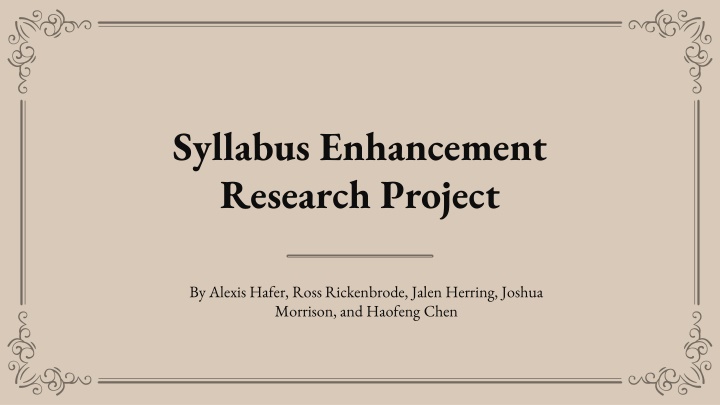 syllabus enhancement research project