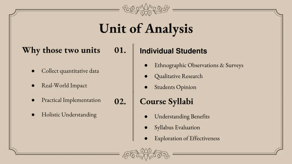 unit of analysis