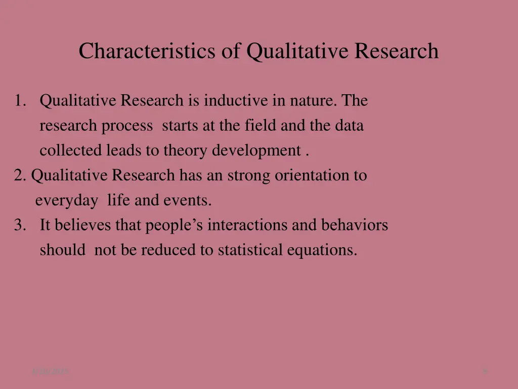 characteristics of qualitative research